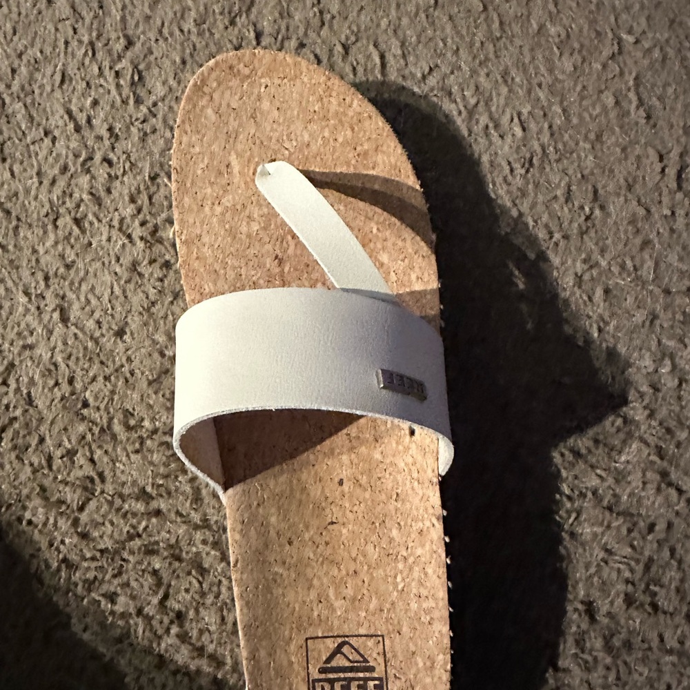 Reef White Slide Sandal with Cork Sole